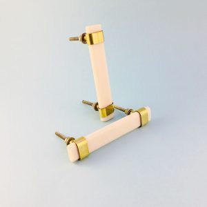 white resin and brass handle 1