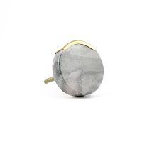 Circle grey round knob with gold edge 5