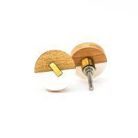 DSC 0593 Round split wood and white marble knob