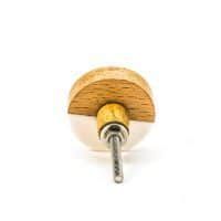 DSC 0597 Round split wood and white marble knob
