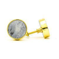 DSC 0778Round dark grey stone and brass knob