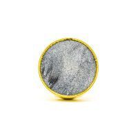 DSC 0780Round dark grey stone and brass knob