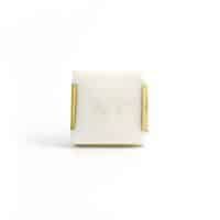 DSC 1574 White square marble with brass trim knob