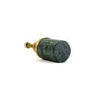 Green Granite and Brass Cylinder Knob K 000021 3
