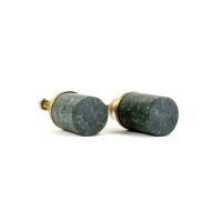 Green Granite and Brass Cylinder Knob K 000021 7