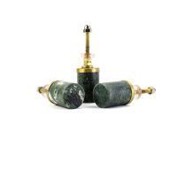 Green Granite and Brass Cylinder Knob K 000021 9