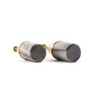 Grey Marble and Brass Cylinder Pul P 000016 8
