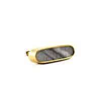 Grey Marble and Brass Oblong Pull 3 1