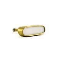 White Marble and Brass Oblong Pull P 000008 4
