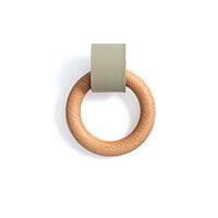 Leather and wood ring pull green 3