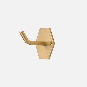 Hex Brushed Brass Wall Hook 3